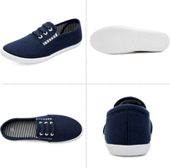 Women's Canvas Slip On Shoes Sneakers Fashion Comfortable Elastic Sneakers AL030 - Nimall