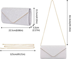 Women's Elegant Thin Chain Evening Clutch AL233 - Nimall