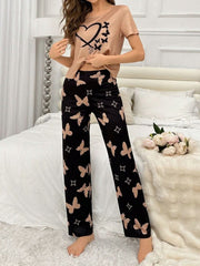 Women's Heart Butterfly and Star Print Pajama Set Womens Lingerie - Nimall