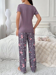 Women's Summer Floral Print Pajama Set Womens Lingerie - Nimall