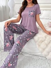 Women's Summer Floral Print Pajama Set Womens Lingerie - Nimall