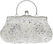 Women's Vintage Floral Rhinestone Embroidered Clutch AL272 - Nimall