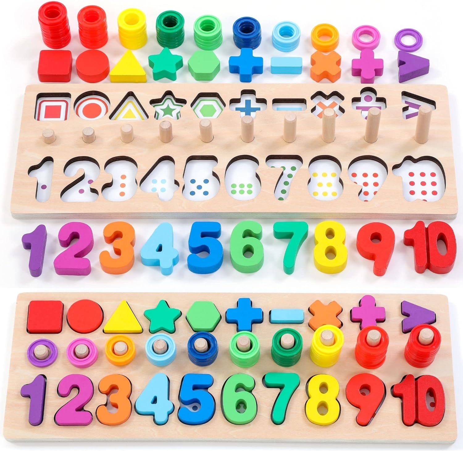 Wooden Montessori Toys for Kids Toddler Number Puzzles Sorter LK014 - Nimall