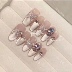 Xia Ye Changmeng pure handmade phototherapy wearing armor blush cat's eye hand - painted ice crystal three - dimensional butterfly removable - Nimall