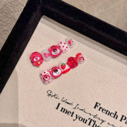 [Yihe Parent - Child] Handmade Wear Nail Cute Oil Sweetheart Strawberry Bear Nail Patch Finished Product - Nimall